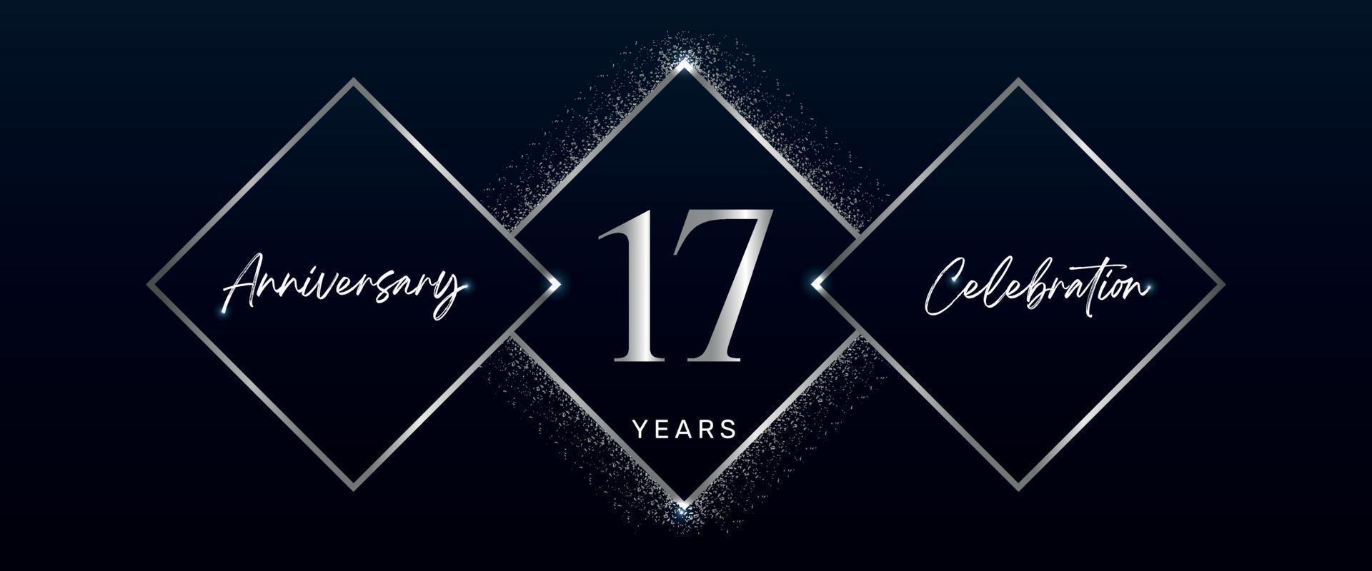 Logotipo de celebración de aniversario de 17 años. diseño vectorial para eventos de celebración de aniversario, fiesta de cumpleaños, tarjeta de felicitación, boda, tarjeta de invitación. vector de diseño de plantilla de aniversario de 17 años