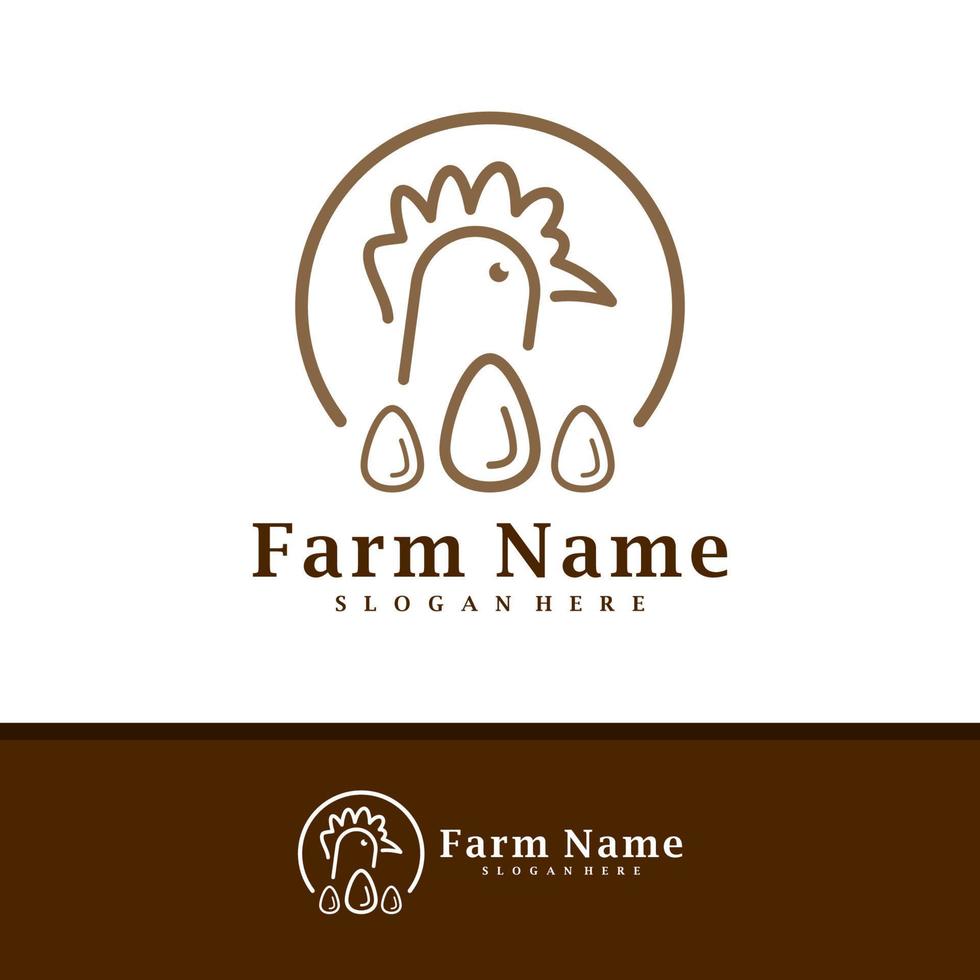 Chicken Farm logo design vector, Creative Chicken Farm logo concepts template illustration. vector