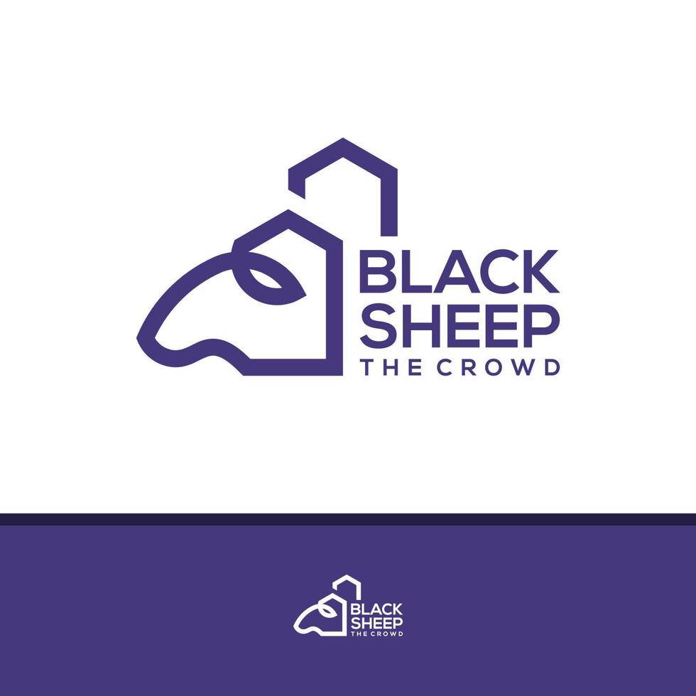 City with Head Sheep logo design vector, Creative Sheep logo concepts template illustration. vector