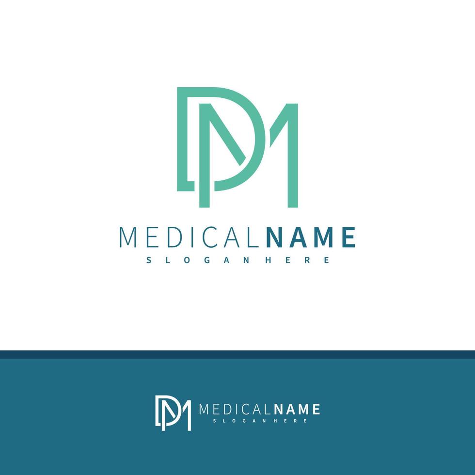 Letter D M logo design vector, Creative D M logo concepts template illustration. vector