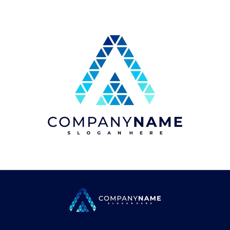 Letter A logo design vector, Creative A logo concepts template illustration. vector