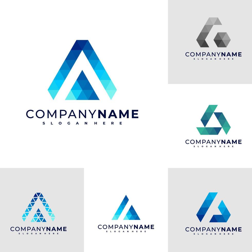 vector de diseño de logotipo de letra a, ilustración de plantilla de conceptos de logotipo creativo.