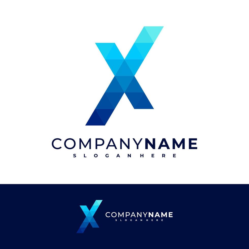 Triangle X logo design vector, Creative X logo concepts template illustration. vector