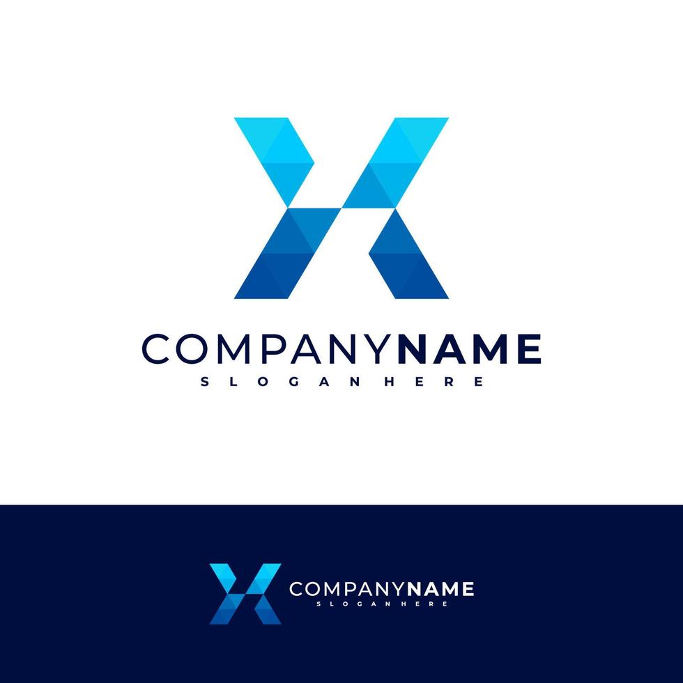 Triangle X logo design vector, Creative X logo concepts template illustration. vector