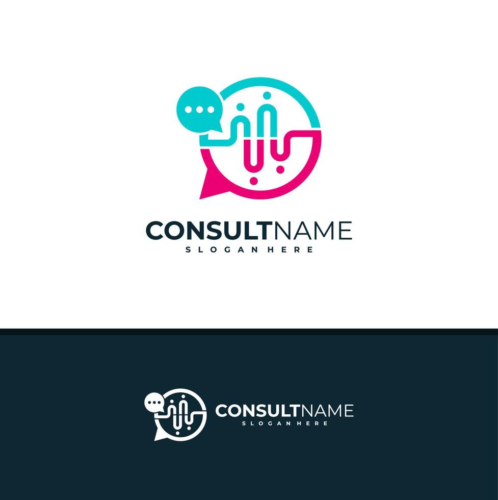 Consult logo design vector, Creative People Chat logo concepts template illustration. vector