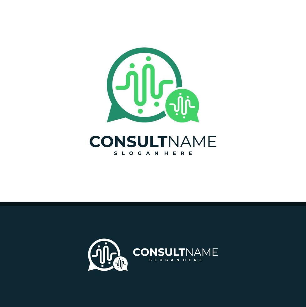 Consult logo design vector, Creative People Chat logo concepts template illustration. vector