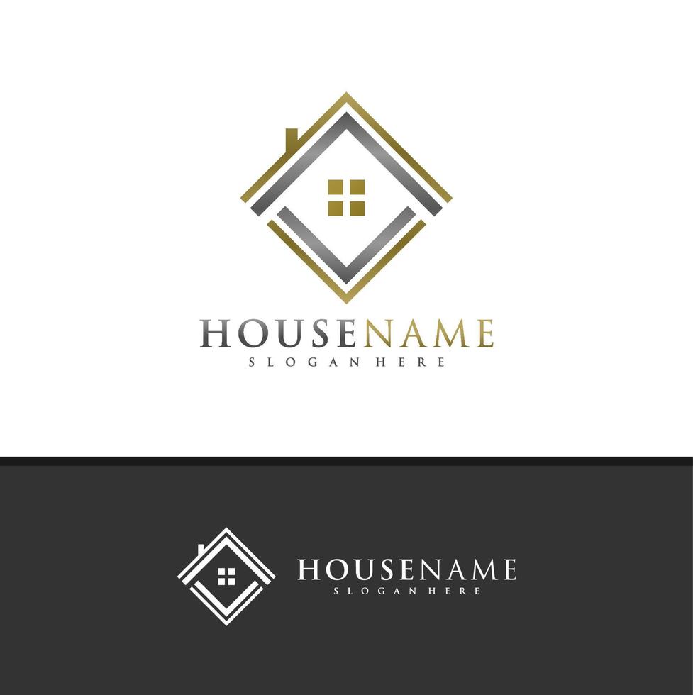 Letter C with House logo design vector, Creative House logo concepts template illustration. vector