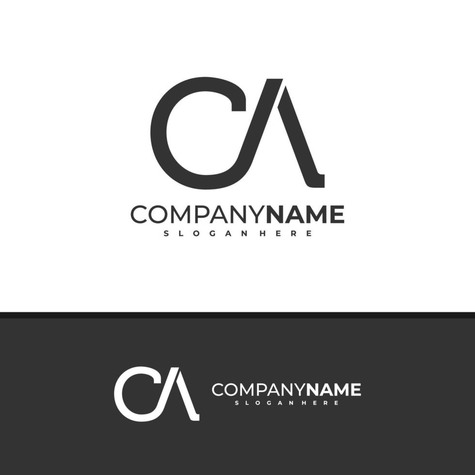 vector de diseño de logotipo de letra ca, ilustración de plantilla de conceptos de logotipo de ca creativo.