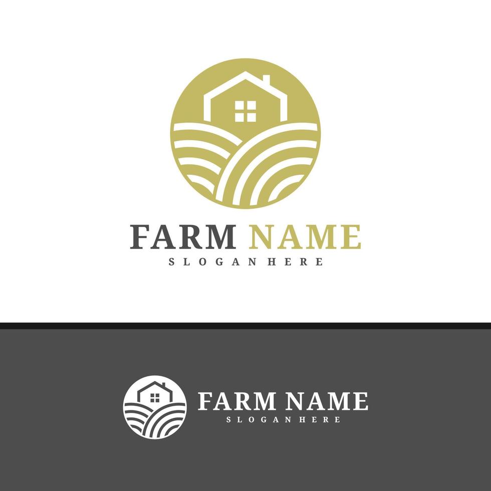 Farm House logo design vector, Creative Farm logo concepts template illustration. vector