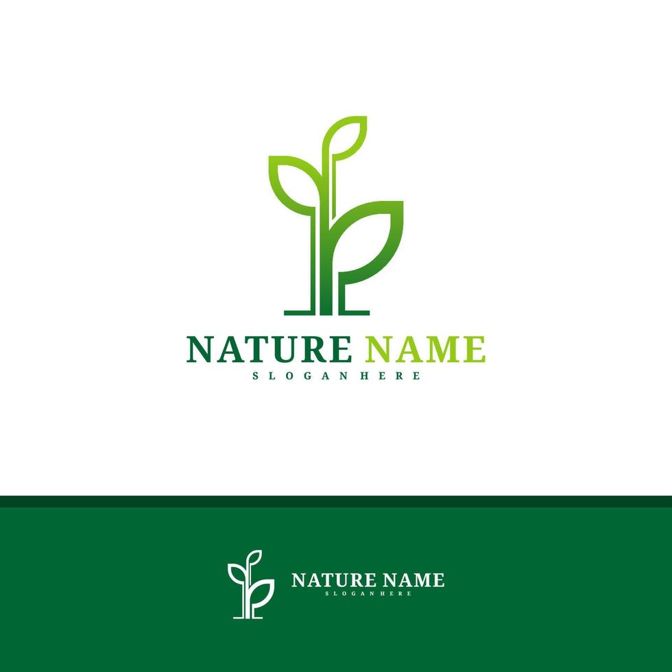 vector de diseño de logotipo de naturaleza, ilustración de plantilla de conceptos de logotipo de hoja creativa.