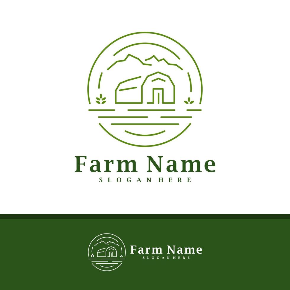 Nature Farm logo design vector, Creative Farm logo concepts template illustration. vector