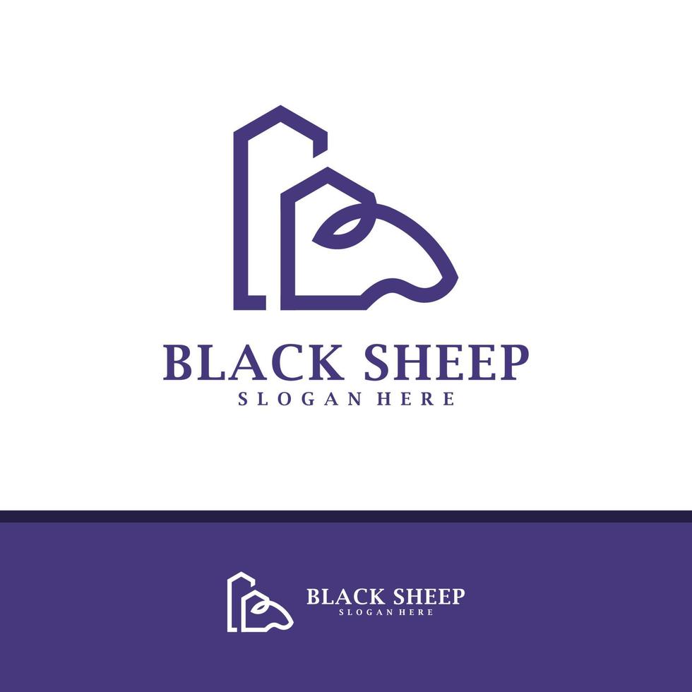 City with Head Sheep logo design vector, Creative Sheep logo concepts template illustration. vector