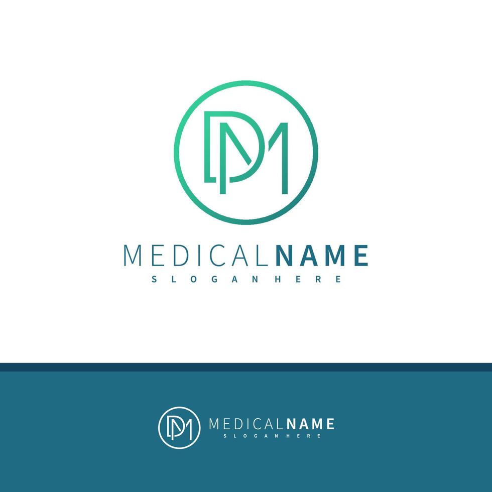 Letter D M logo design vector, Creative D M logo concepts template illustration. vector