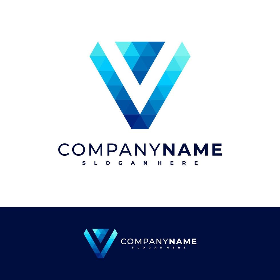 Letter V logo design vector, Creative V logo concepts template illustration. vector
