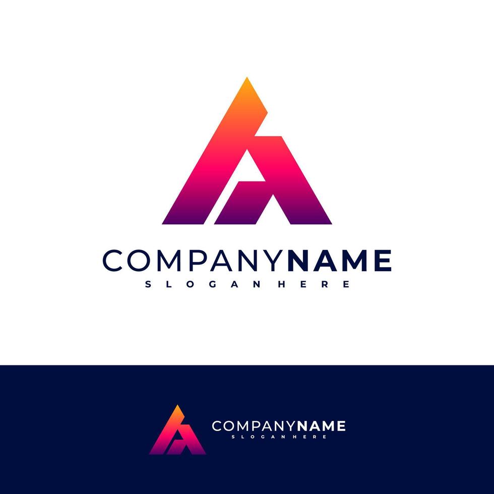 Letter A logo design vector, Creative A logo concepts template illustration. vector