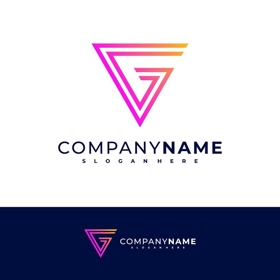 Letter G V logo design vector, Creative G logo concepts template illustration. vector