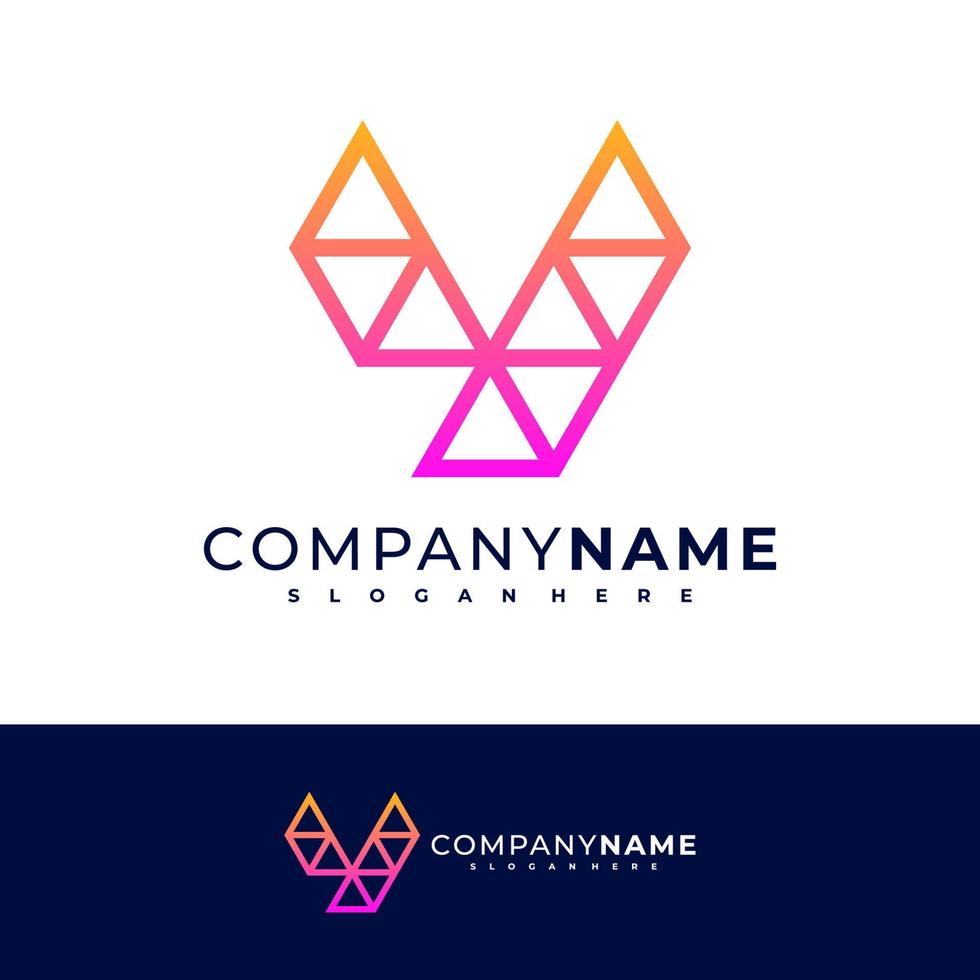 Letter V logo design vector, Creative V logo concepts template illustration. vector