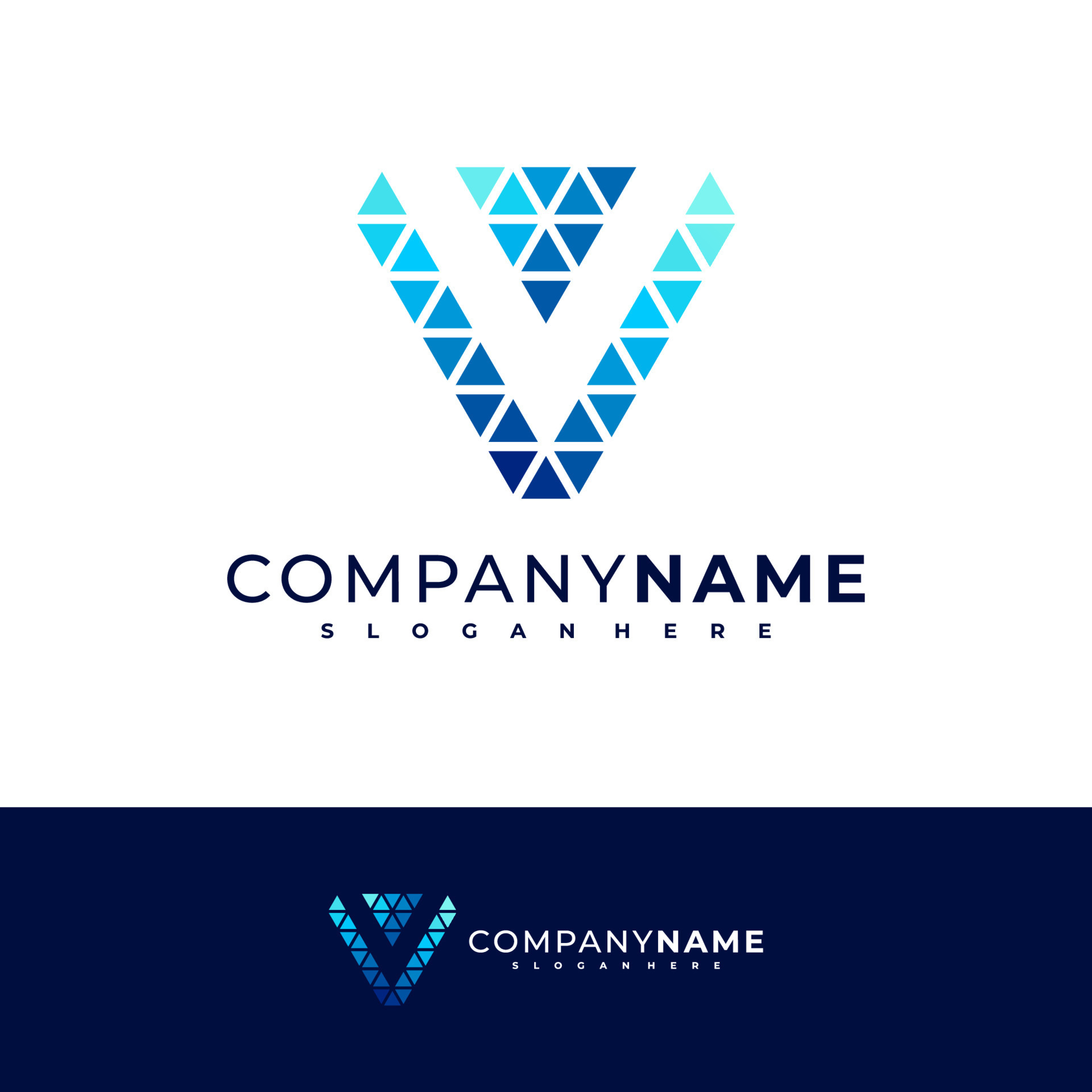Letter V logo design vector, Creative V logo concepts template