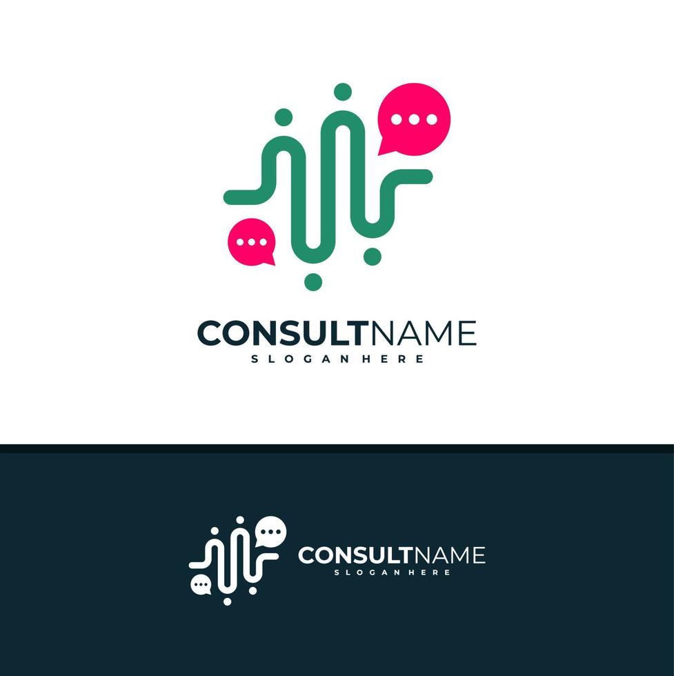 Consult logo design vector, Creative People Chat logo concepts template illustration. vector