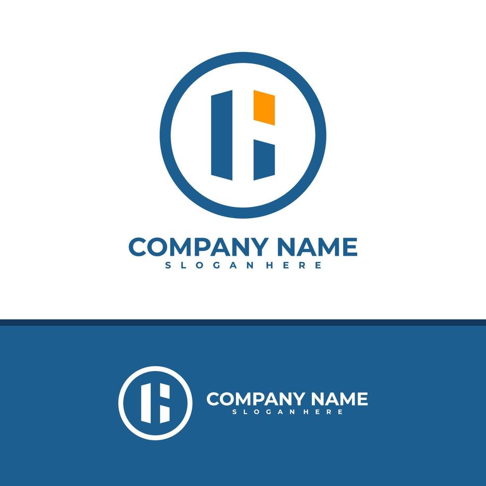 Letter B H logo design vector, Creative B H logo concepts template illustration. vector