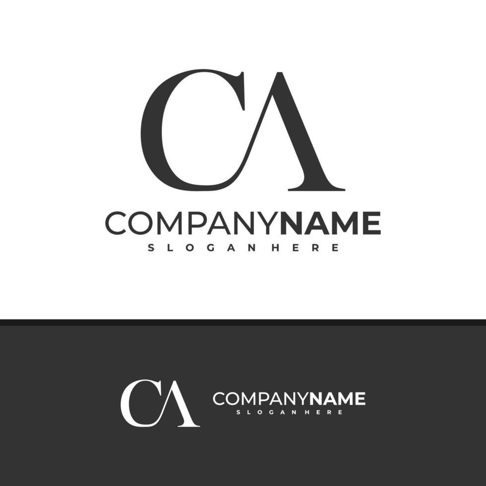 Letter C A logo design vector, Creative C A logo concepts template illustration. vector