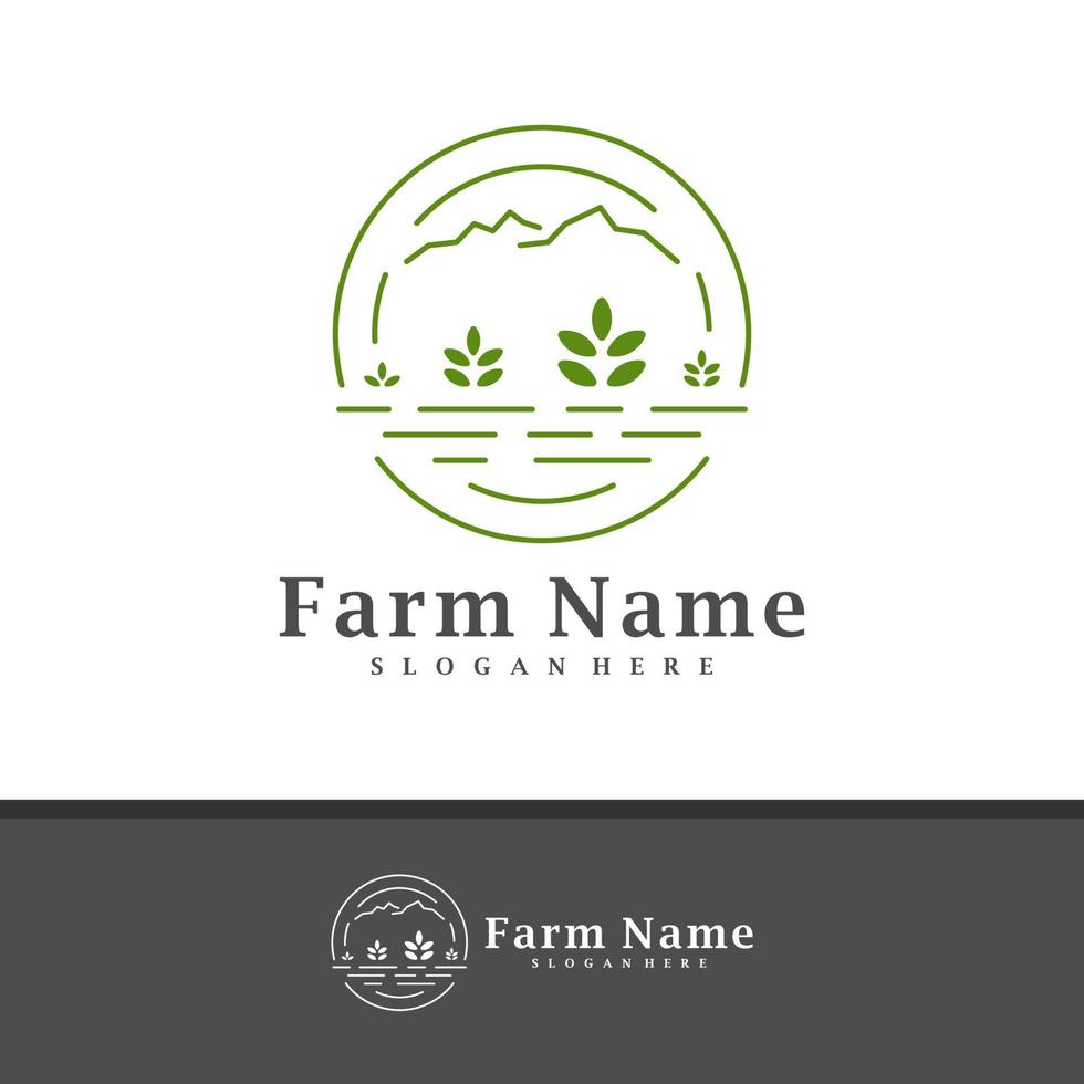 Nature Farm logo design vector, Creative Farm logo concepts template illustration. vector