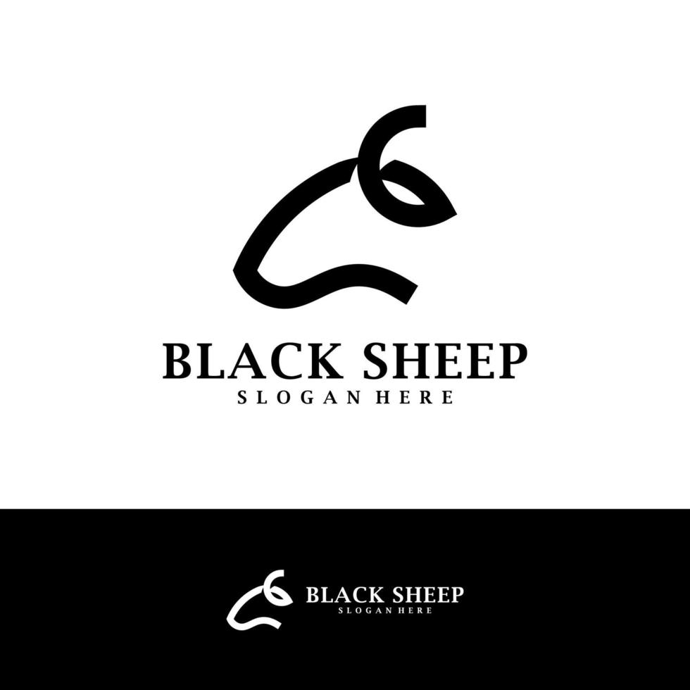 Head Sheep logo design vector, Creative Sheep logo concepts template illustration. vector