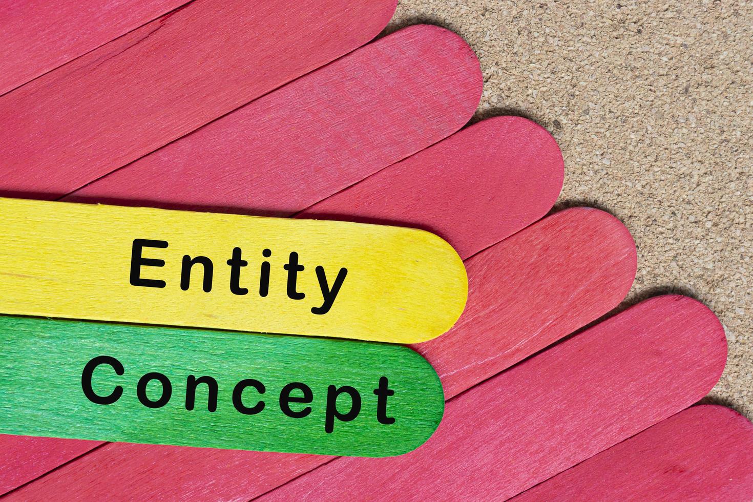 Entity concept text on colorful wooden sticks. Business and accounting concept. photo