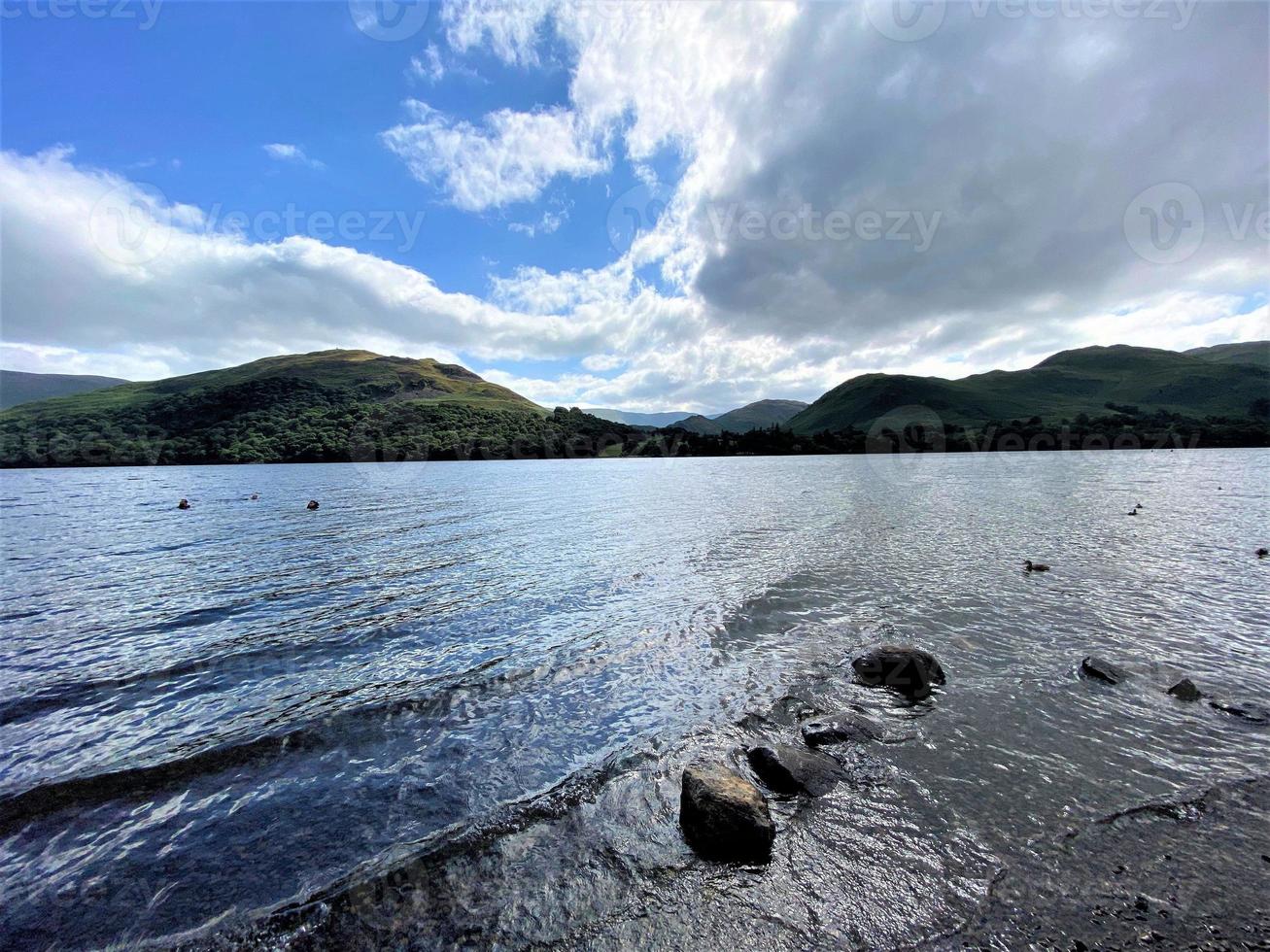 A view of Ullswater in the Lake District on a sunny day photo