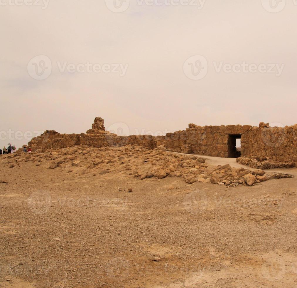 A view of the old Jewish Fortress of Masada in Israel photo