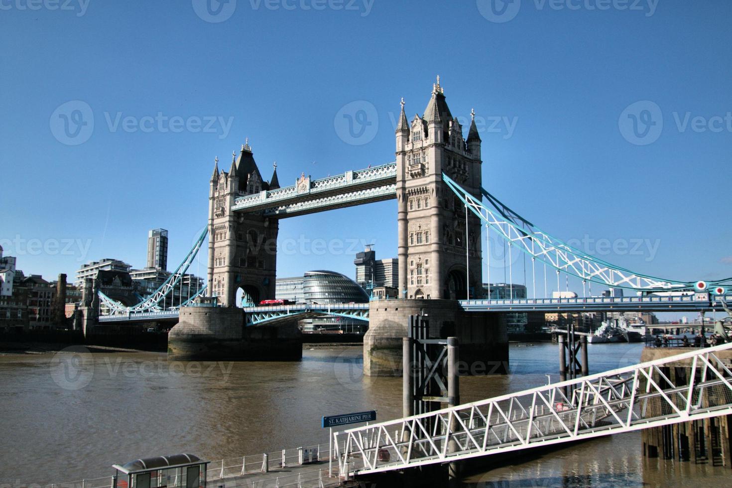 A view of Tower Bridge in London across the River Thames photo