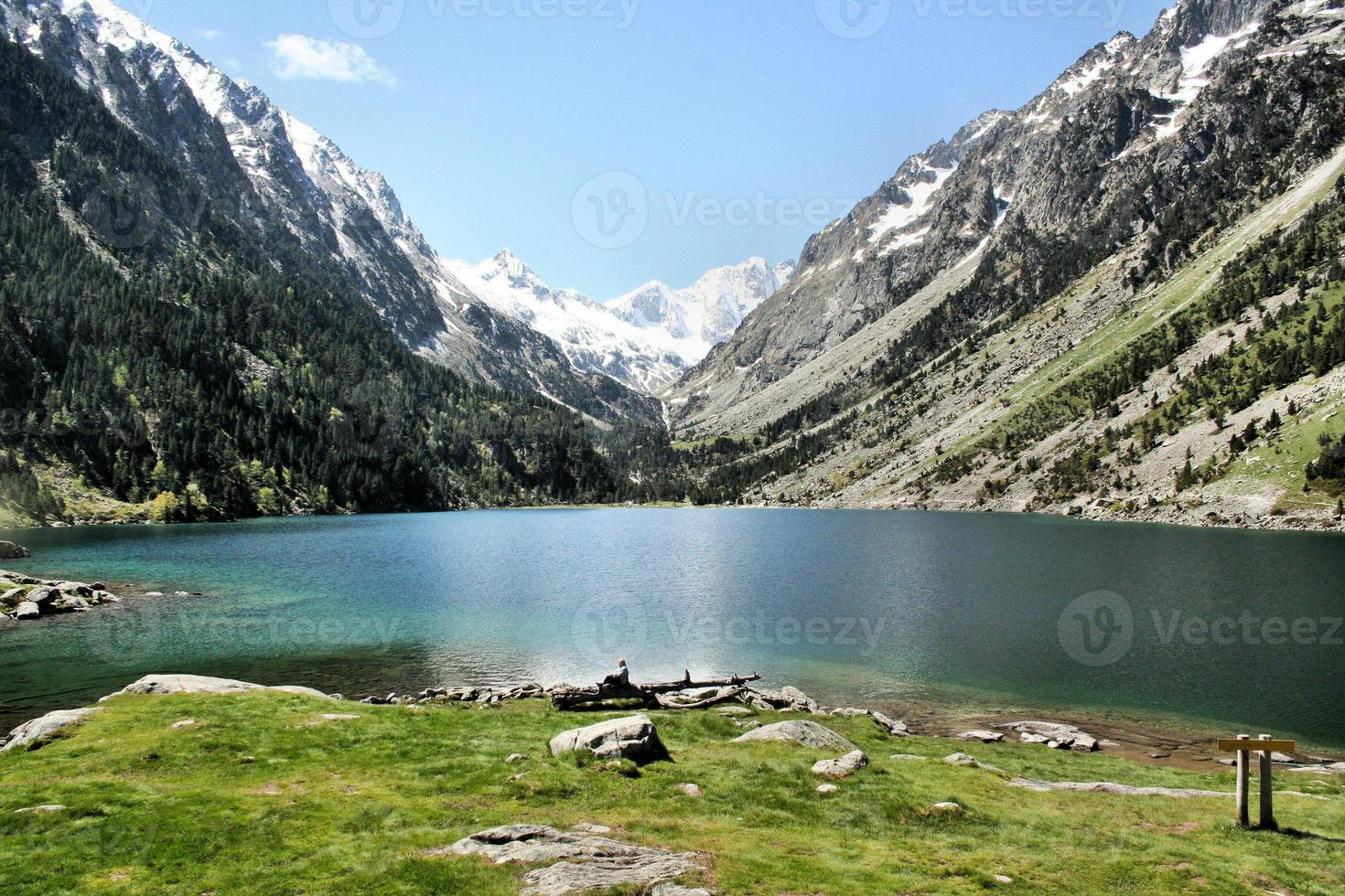 A view of Lac du Gaube in the Pyrenees photo