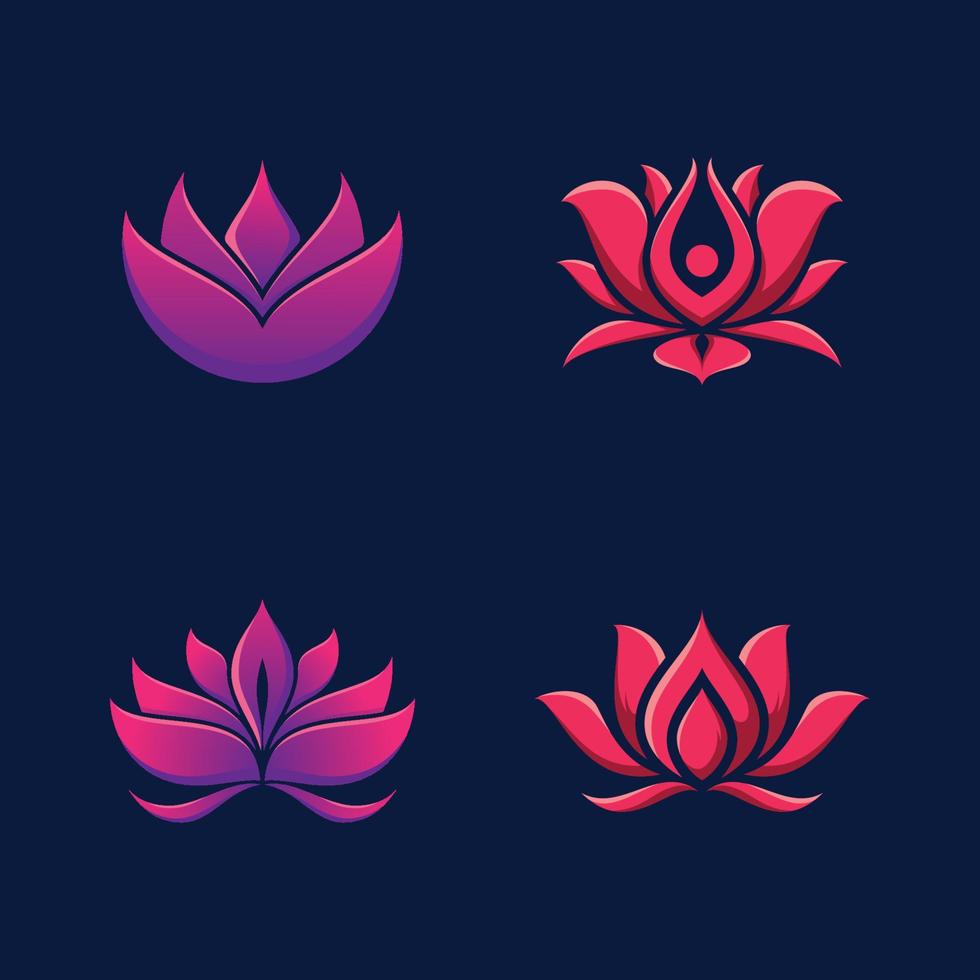 Beauty lotus flower logo   spa logo vector  yoga and therapy symbol