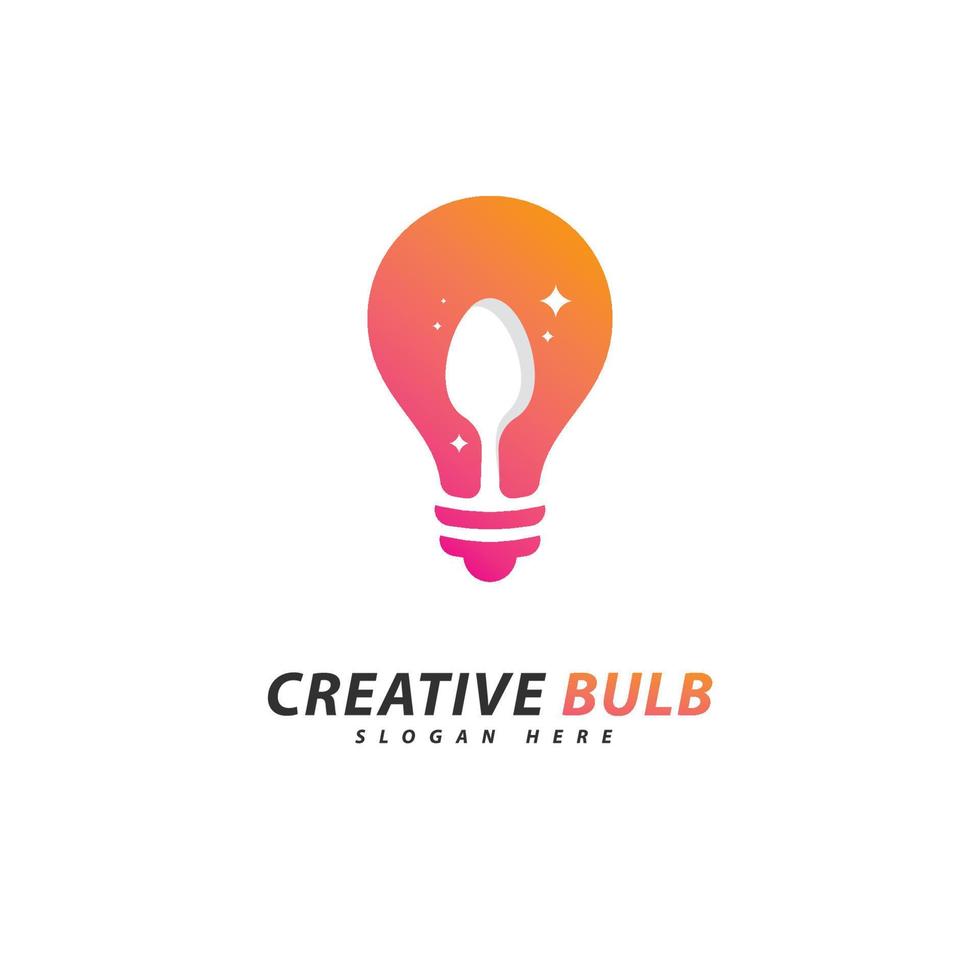 vector de concepto de logotipo de bombilla creativa. concepto de diseño de logotipo de tecnología creativa