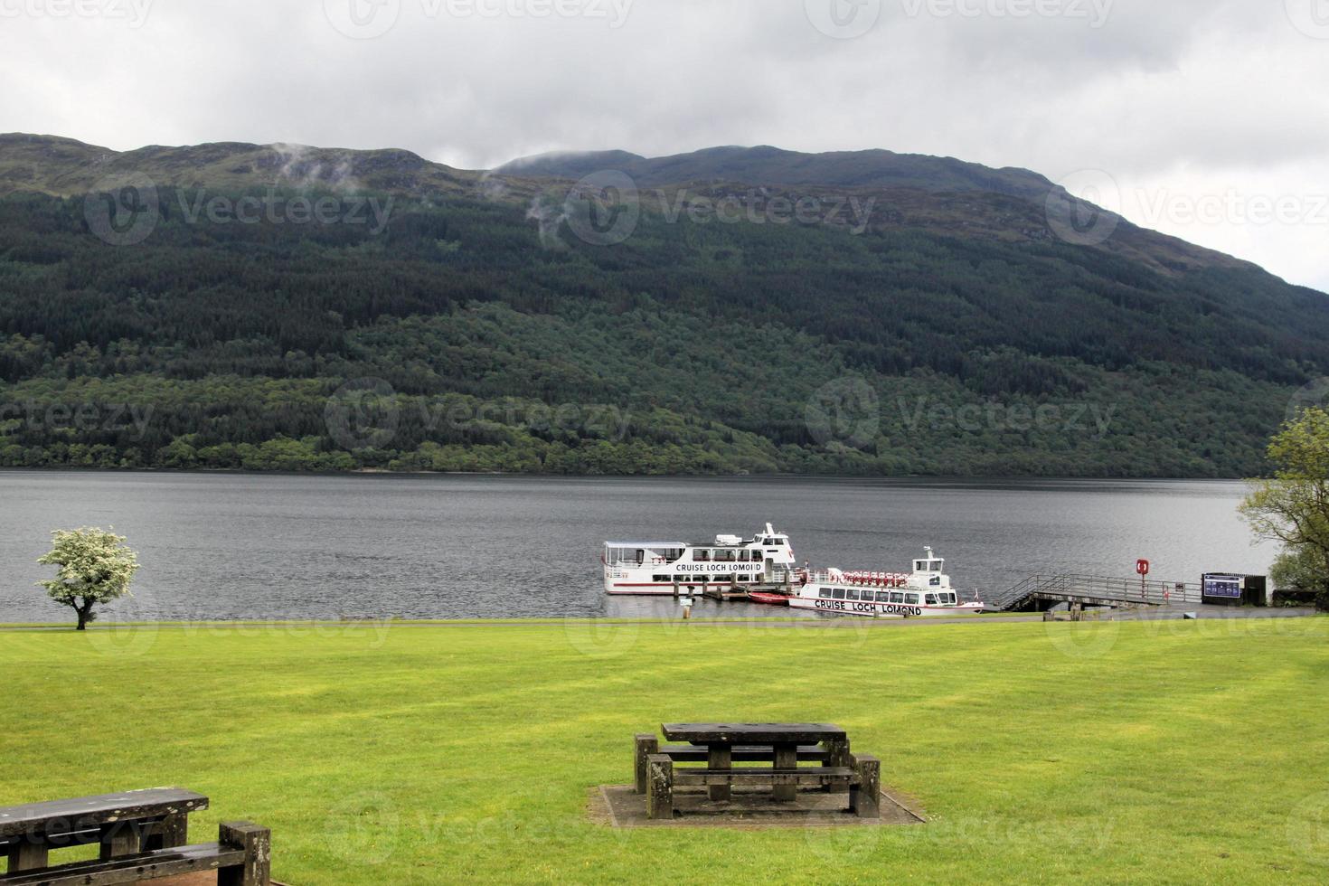 A view of Loch Lomond in Scotland in the morning sunshine photo