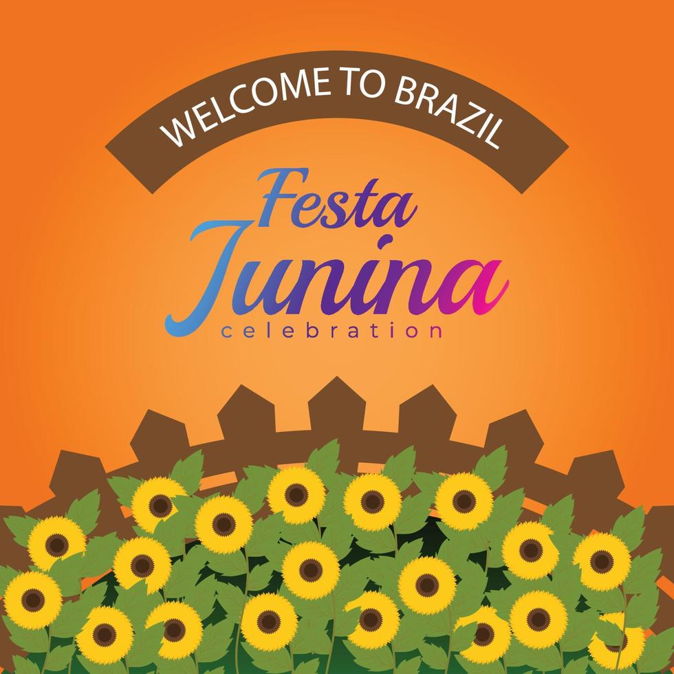 diseño de festa junina para el festival cultural brasileño vector