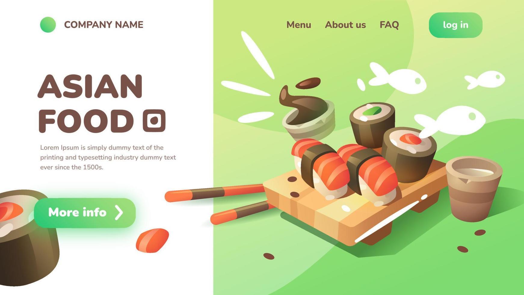 Cover for the sushi bar website vector