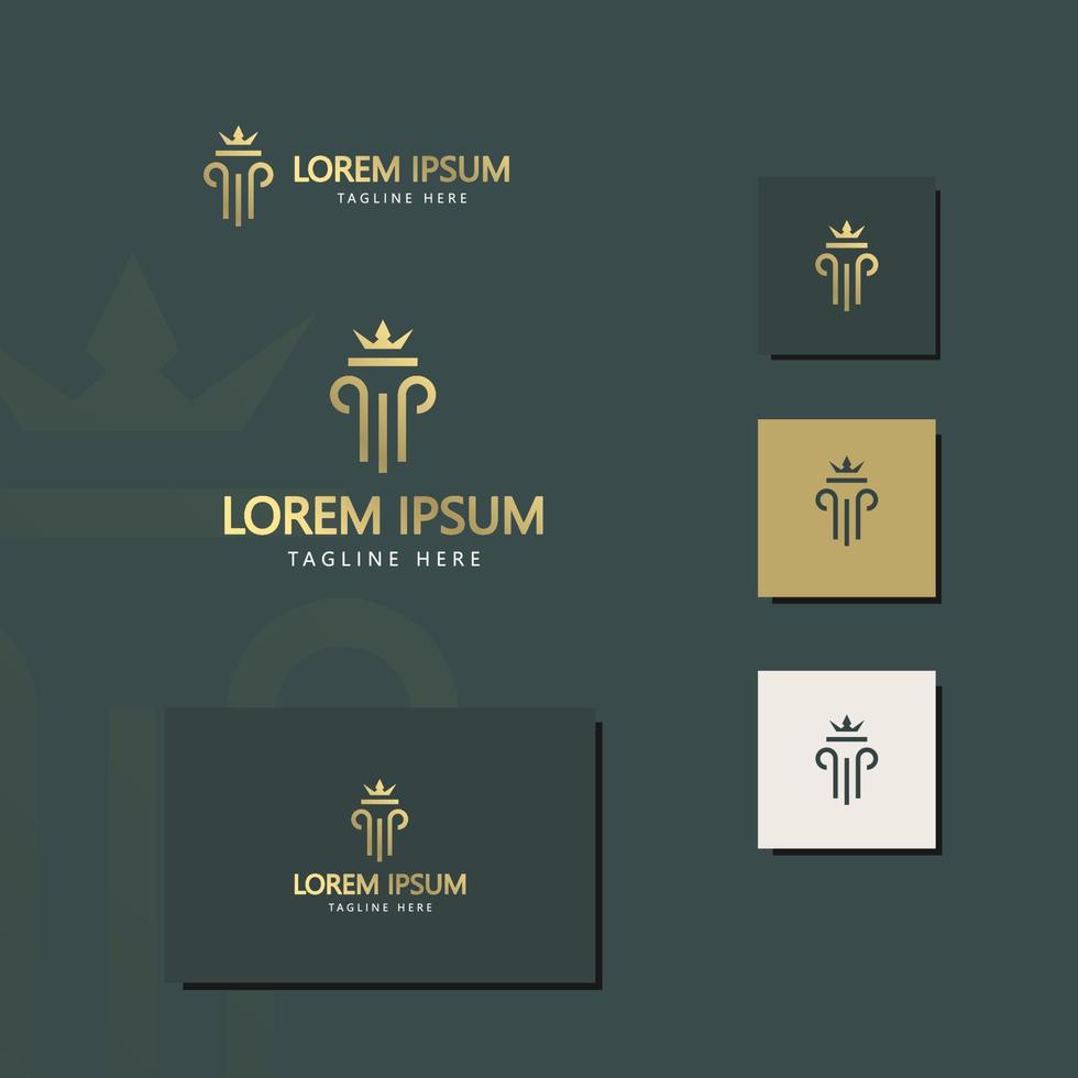 bufete de abogados logotipo de lujo dorado vector