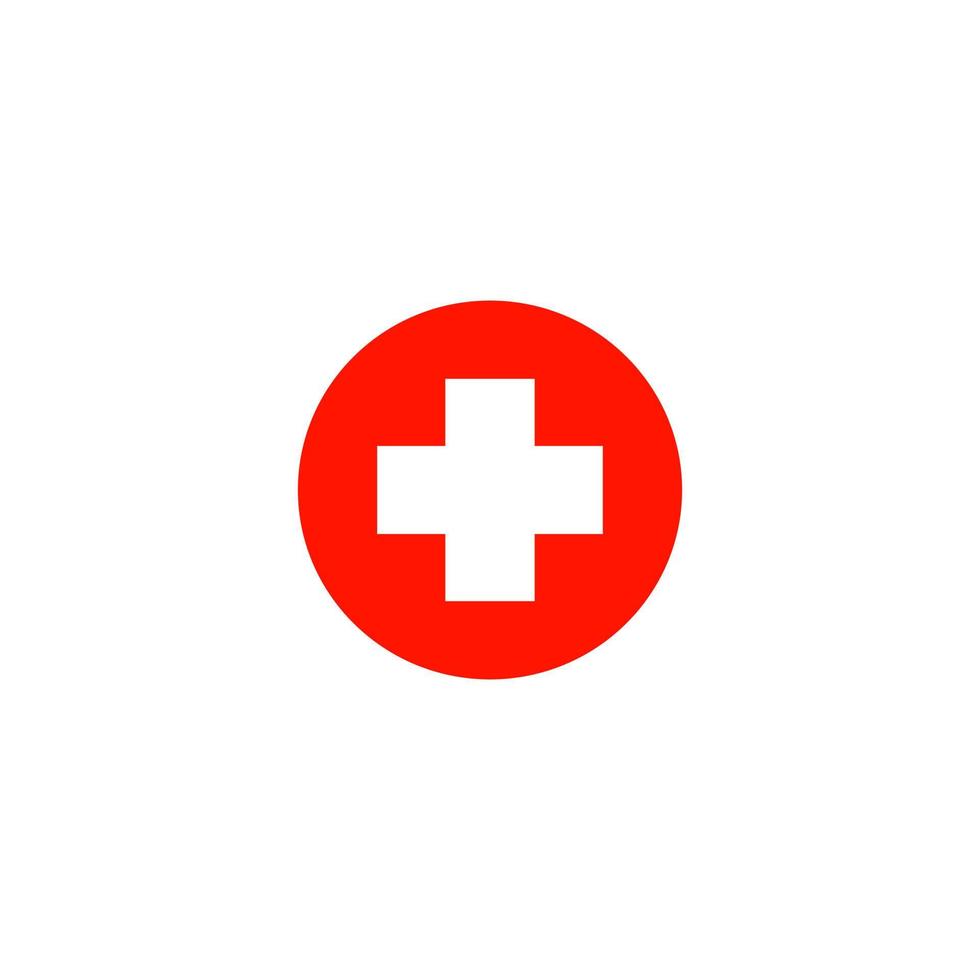 Medical icon on white background red cross sign. vector