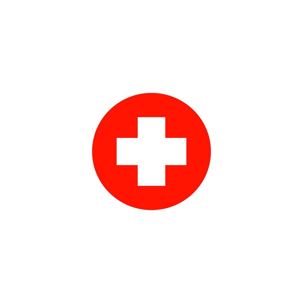 Medical icon on white background red cross sign. vector