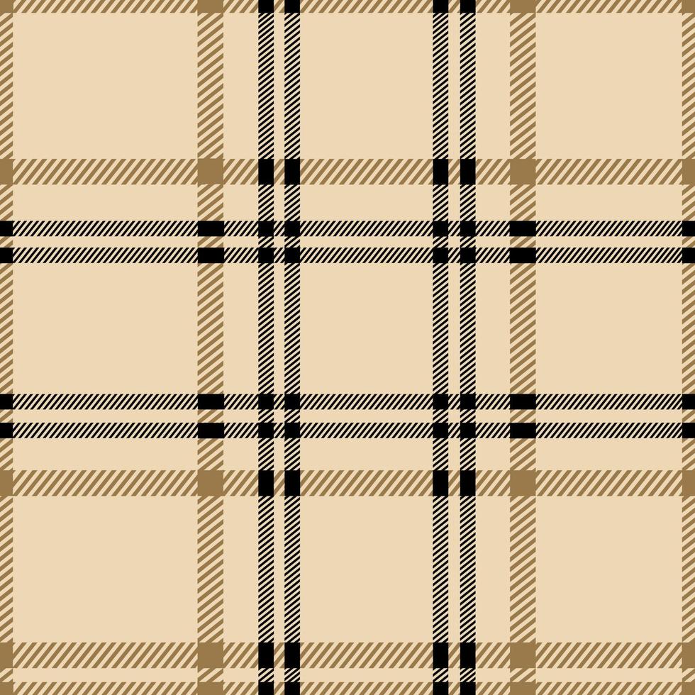 Plaid pattern tattersall in black and brown for shirt, blanket, cover, or other fashion textile print. vector