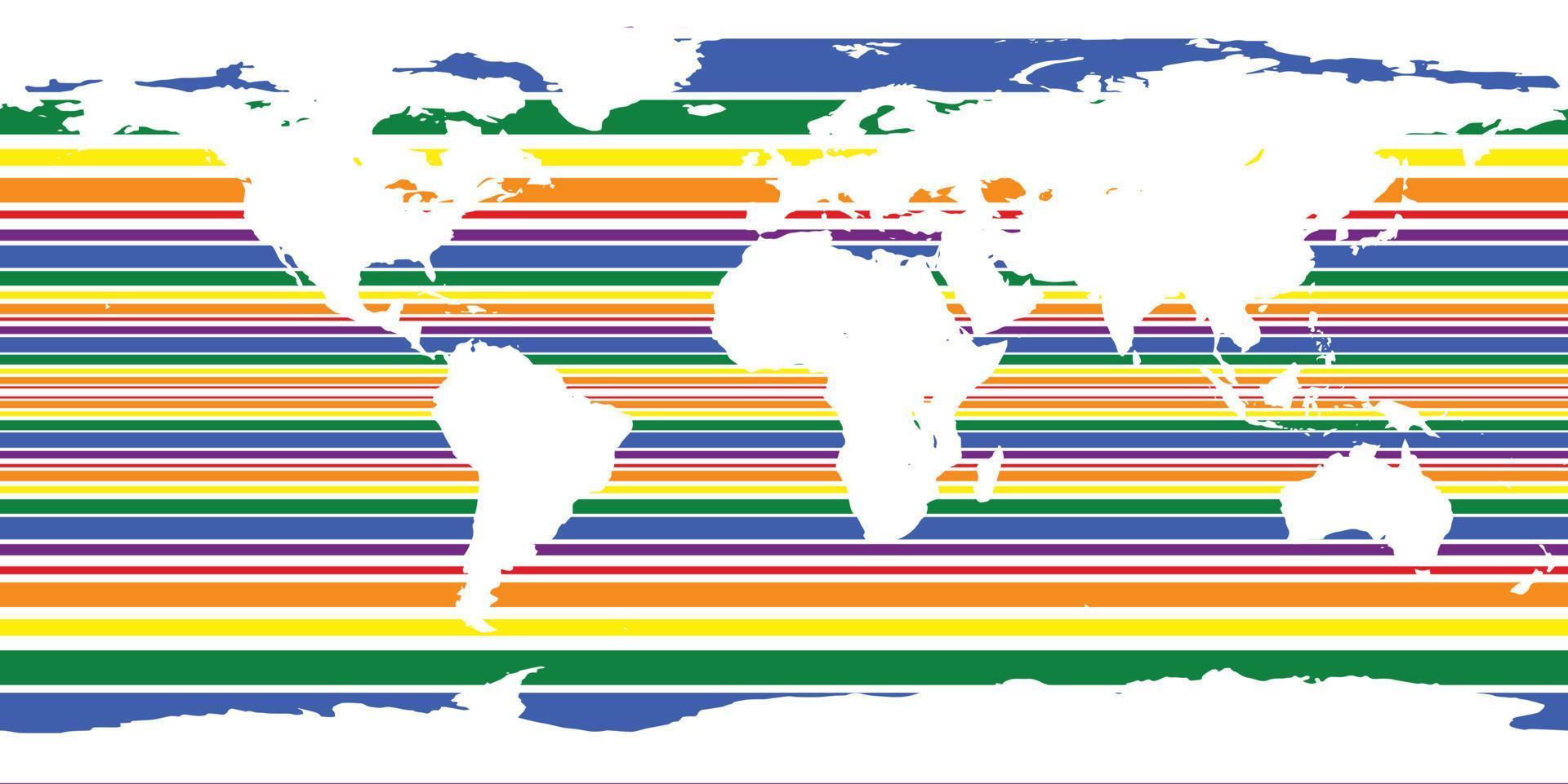 Fondo de mapa del mundo vectorial abstracto para símbolo de signo de diversidad lgbt vector