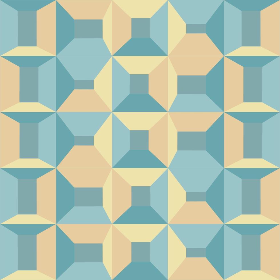 Abstract rectangle blue and cream color geometric background vector