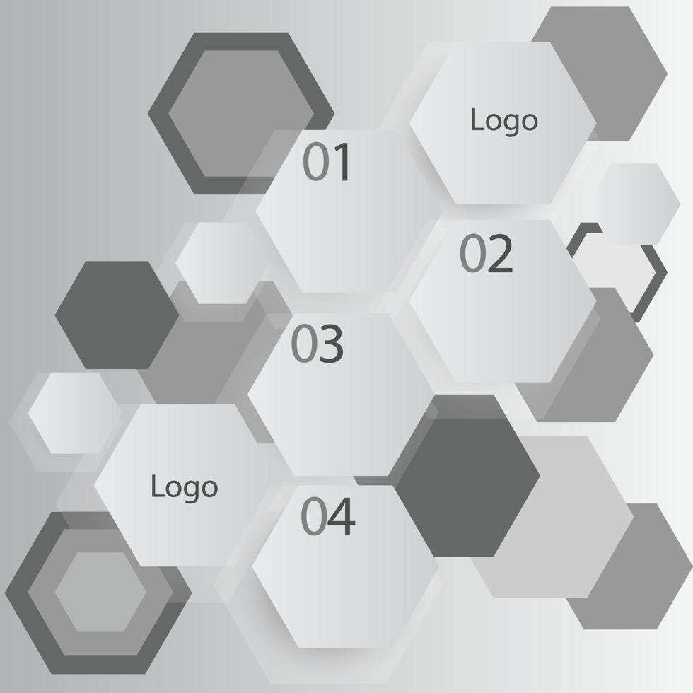 diagrama de concepto de información de vector de infografía de hexágono geométrico