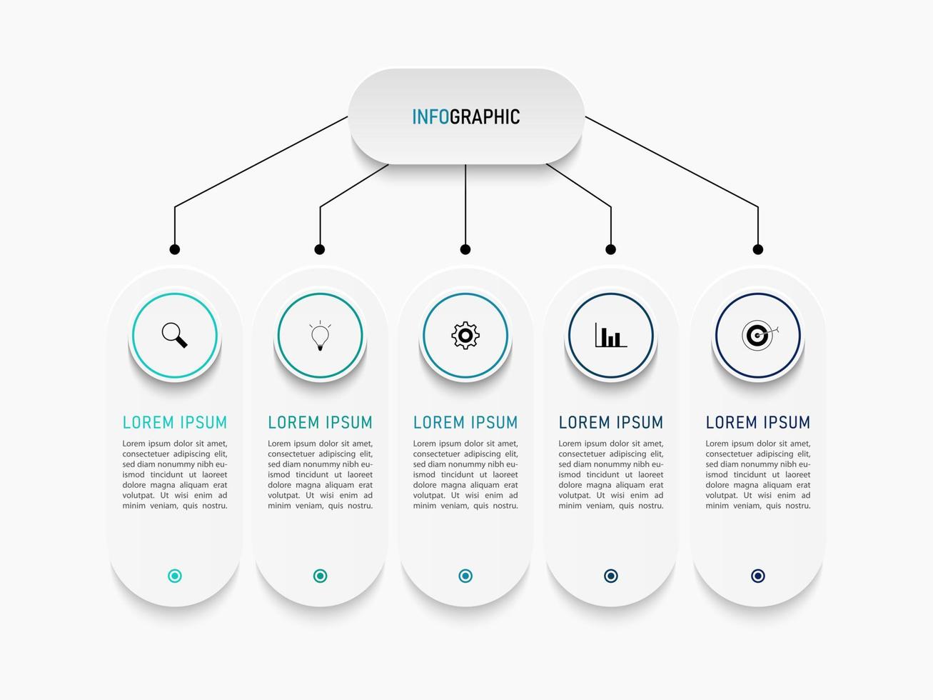 Vector Infographic label design template with icons and 5 options or steps. Can be used for process diagram, presentations, workflow layout, banner, flow chart, info graph.