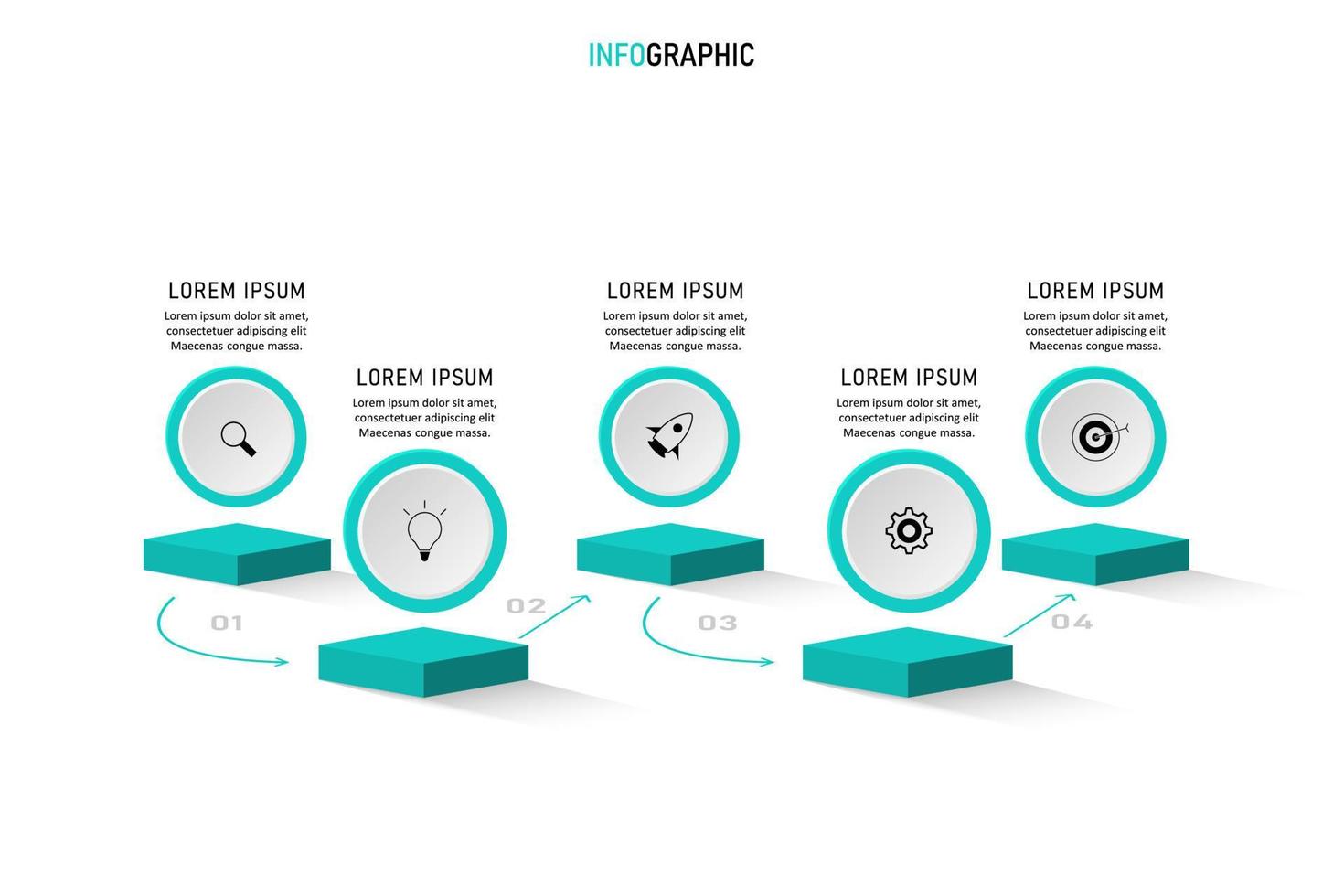 plantilla de diseño de etiquetas infográficas vectoriales con iconos y 5 opciones o pasos. se puede utilizar para diagramas de proceso, presentaciones, diseño de flujo de trabajo, banner, diagrama de flujo, gráfico de información. vector