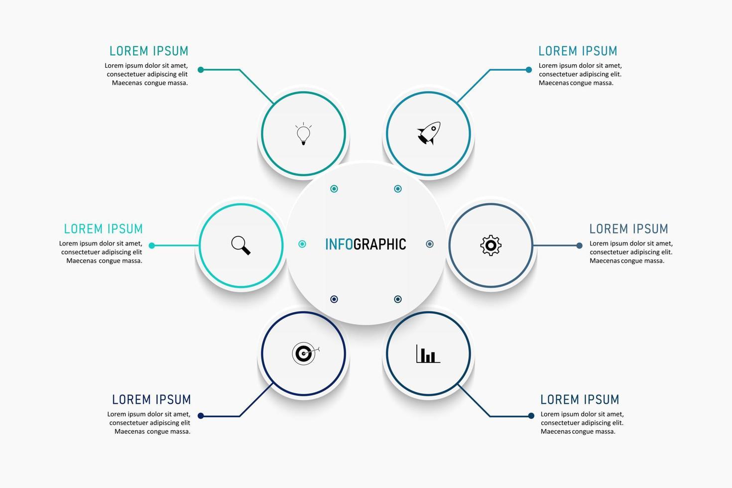 Vector Infographic label design template with icons and 6 options or steps. Can be used for process diagram, presentations, workflow layout, banner, flow chart, info graph.