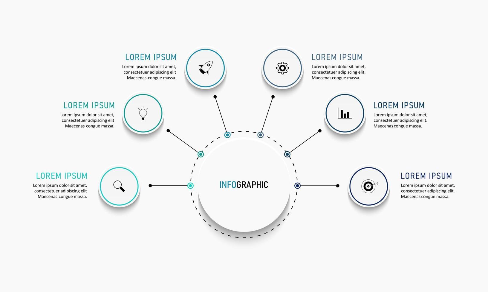 Vector Infographic label design template with icons and 6 options or steps. Can be used for process diagram, presentations, workflow layout, banner, flow chart, info graph.