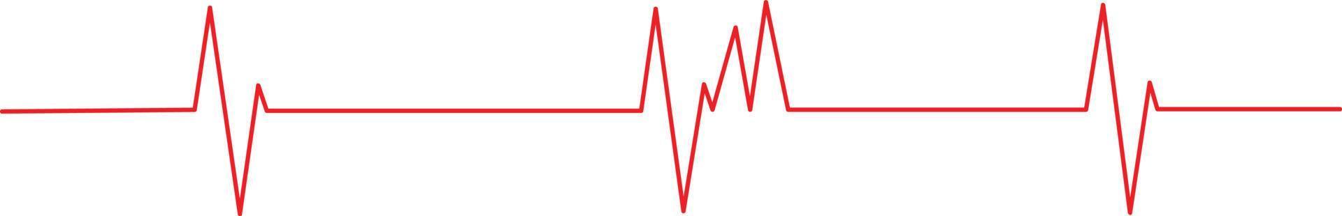 Red pulse on white background. Heartbeat pulse flat vector icon. Heart line. Heartbeat line icon isolated on white background.