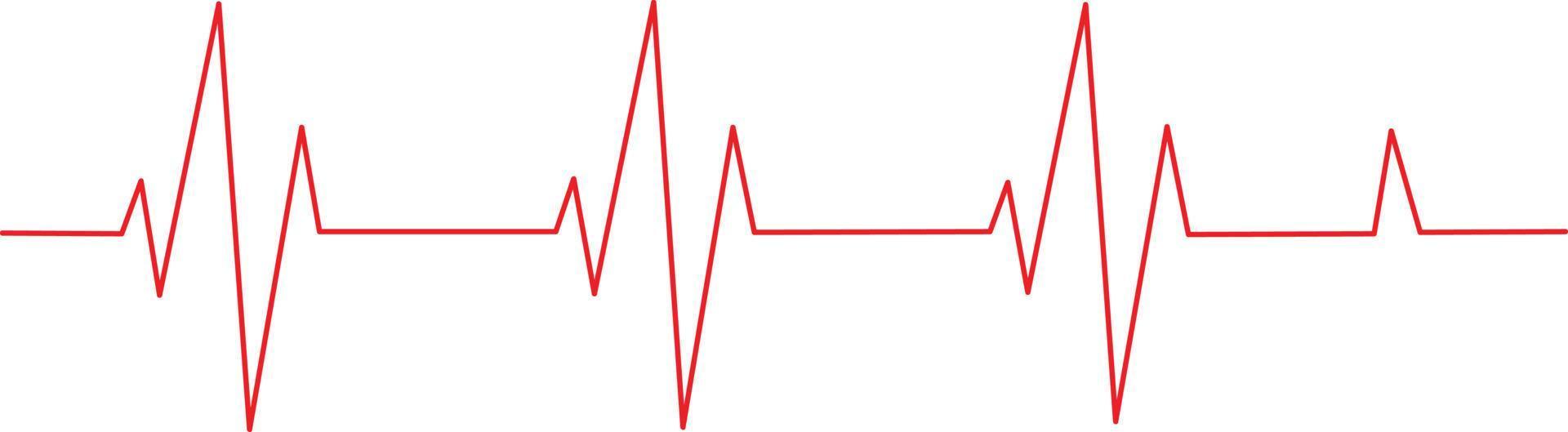 plantilla de vector de línea de pulso en la parte posterior del blanco. la onda del corazón está sobre un fondo blanco. plantilla de vector de pulso de latido de corazón médico de diseño de arte de salud.